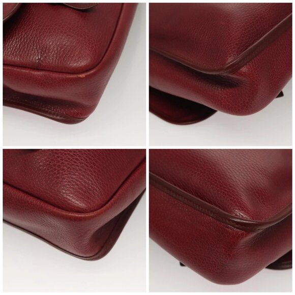 CARTIER Briefcase Leather Bordeaux Gold Auth - Picture 16 of 16